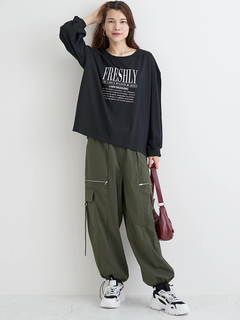 Re-J＆SUPURE(リジェイ＆スプル) |ロゴ刺繍×プリントロングTシャツ