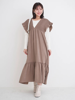 Re-J＆SUPURE(リジェイ＆スプル) |ピーチ起毛シャーリングワンピース