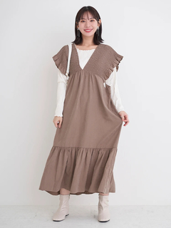 Re-J＆SUPURE(リジェイ＆スプル) |ピーチ起毛シャーリングワンピース