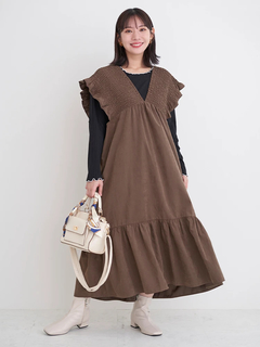 Re-J＆SUPURE(リジェイ＆スプル) |ピーチ起毛シャーリングワンピース