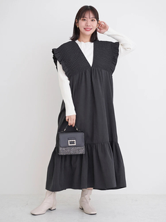 Re-J＆SUPURE(リジェイ＆スプル) |ピーチ起毛シャーリングワンピース