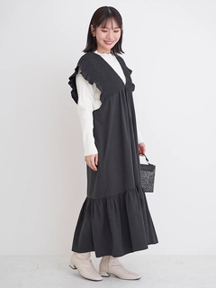 Re-J＆SUPURE(リジェイ＆スプル) |ピーチ起毛シャーリングワンピース