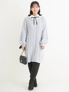 Re-J＆SUPURE(リジェイ＆スプル) |モールラメ装飾ニットワンピース