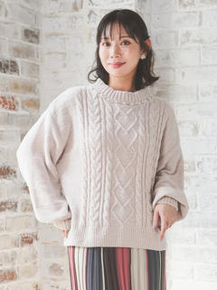 Re-J＆SUPURE(リジェイ＆スプル) |モールラメ装飾ニットプルオーバー