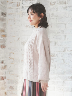 Re-J＆SUPURE(リジェイ＆スプル) |モールラメ装飾ニットプルオーバー
