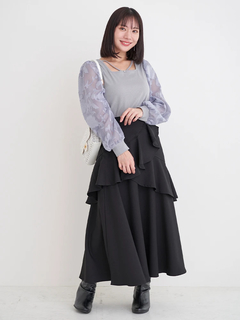 Re-J＆SUPURE(リジェイ＆スプル) |【Kannaコラボ】起毛ラッフルフリルスカート