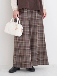 Re-J＆SUPURE(リジェイ＆スプル) |カットイージーワイドパンツ（チェック柄・ヘリンボーン）