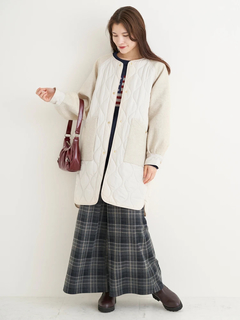 Re-J＆SUPURE(リジェイ＆スプル) |カットイージーワイドパンツ（チェック柄・ヘリンボーン）