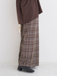 Re-J＆SUPURE(リジェイ＆スプル) |カットイージーワイドパンツ（チェック柄・ヘリンボーン）