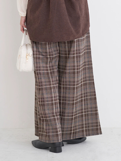 Re-J＆SUPURE(リジェイ＆スプル) |カットイージーワイドパンツ（チェック柄・ヘリンボーン）