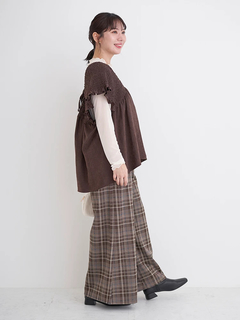 Re-J＆SUPURE(リジェイ＆スプル) |カットイージーワイドパンツ（チェック柄・ヘリンボーン）