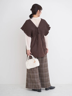 Re-J＆SUPURE(リジェイ＆スプル) |カットイージーワイドパンツ（チェック柄・ヘリンボーン）