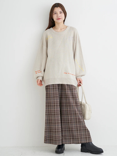 Re-J＆SUPURE(リジェイ＆スプル) |カットイージーワイドパンツ（チェック柄・ヘリンボーン）