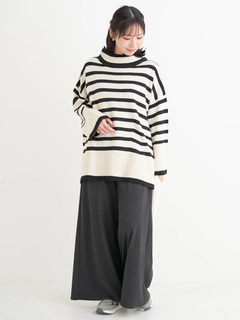 Re-J＆SUPURE(リジェイ＆スプル) |カットイージーワイドパンツ（チェック柄・ヘリンボーン）