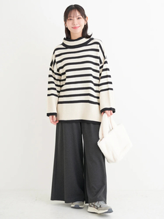 Re-J＆SUPURE(リジェイ＆スプル) |カットイージーワイドパンツ（チェック柄・ヘリンボーン）