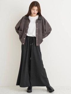 Re-J＆SUPURE(リジェイ＆スプル) |カットイージーワイドパンツ（チェック柄・ヘリンボーン）