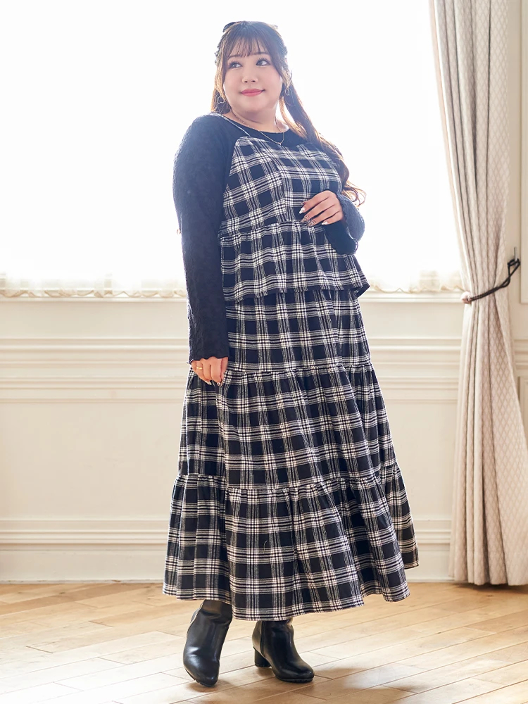 Kannaコラボ】ビスチェ×スカートセットアップ/プチハイネックメロー