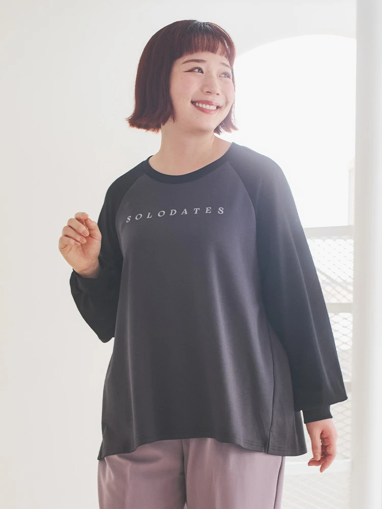 Re-J＆SUPURE(リジェイ＆スプル) |シルキーダンボールロゴプリントラグランプルオーバー