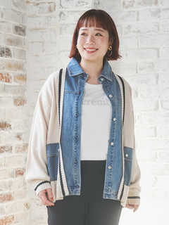 Re-J＆SUPURE(リジェイ＆スプル) |デニム切替ニットカーディガン