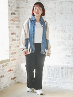 Re-J＆SUPURE(リジェイ＆スプル) |デニム切替ニットカーディガン