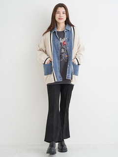 Re-J＆SUPURE(リジェイ＆スプル) |デニム切替ニットカーディガン