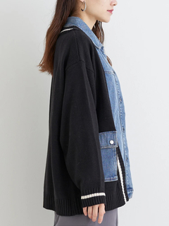 Re-J＆SUPURE(リジェイ＆スプル) |デニム切替ニットカーディガン