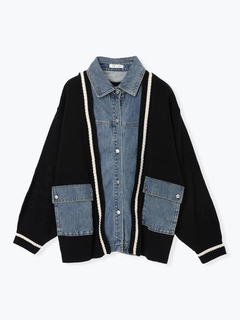 Re-J＆SUPURE(リジェイ＆スプル) |デニム切替ニットカーディガン