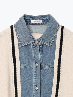 Re-J＆SUPURE(リジェイ＆スプル) |デニム切替ニットカーディガン