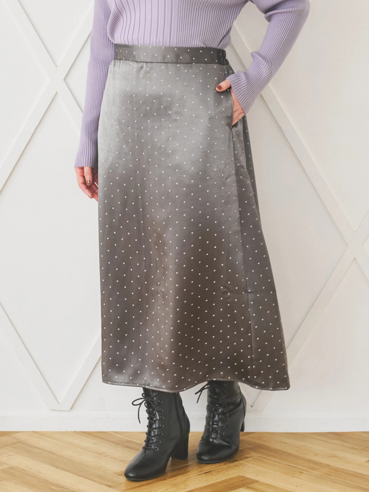 Re-J＆SUPURE(リジェイ＆スプル) |【WEB限定】サテンドットAラインスカート
