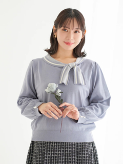 Komachiコラボ】Vネックブークレニットトップス（大きいサイズ