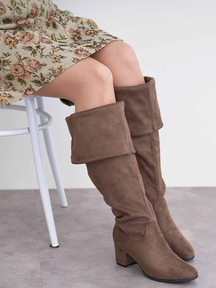 la farfa SHOES/ラ・ファーファシューズ】2WAYスエードニーハイブーツ