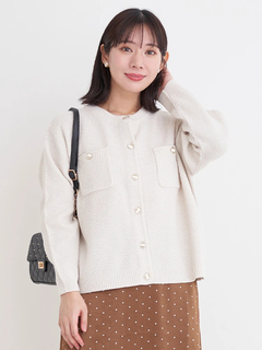 Re-J＆SUPURE(リジェイ＆スプル) |クルーネックカノコラメニットカーディガン