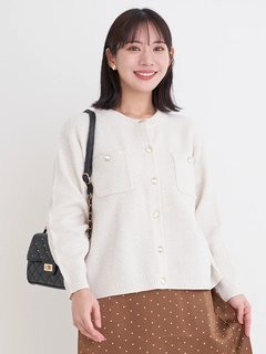 Re-J＆SUPURE(リジェイ＆スプル) |クルーネックカノコラメニットカーディガン