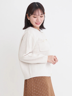 Re-J＆SUPURE(リジェイ＆スプル) |クルーネックカノコラメニットカーディガン