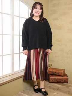 Re-J＆SUPURE(リジェイ＆スプル) |【Komachiコラボ】Vネックブークレニットトップス