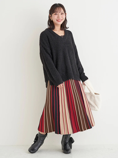 Re-J＆SUPURE(リジェイ＆スプル) |【Komachiコラボ】Vネックブークレニットトップス