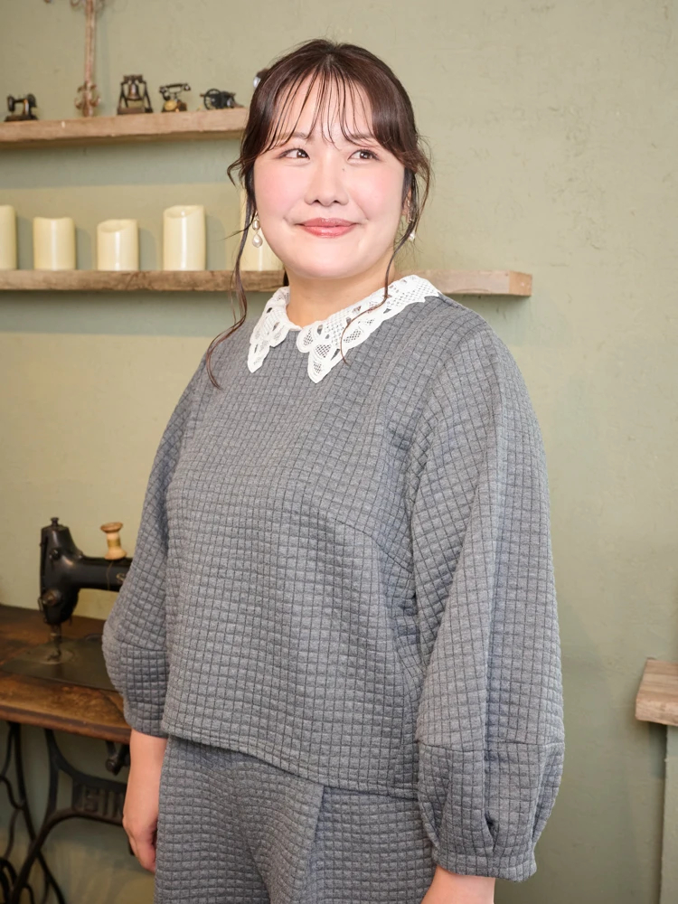 Re-J＆SUPURE(リジェイ＆スプル) |【Komachiコラボ】ふくれジャガードレース襟プルオーバー（セットアップ可）