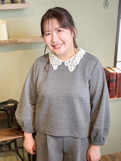 Re-J＆SUPURE(リジェイ＆スプル) |【Komachiコラボ】ふくれジャガードレース襟プルオーバー（セットアップ可）