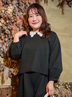 Re-J＆SUPURE(リジェイ＆スプル) |【Komachiコラボ】ふくれジャガードレース襟プルオーバー（セットアップ可）