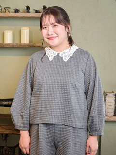 Re-J＆SUPURE(リジェイ＆スプル) |【Komachiコラボ】ふくれジャガードレース襟プルオーバー（セットアップ可）