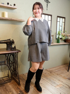 Re-J＆SUPURE(リジェイ＆スプル) |【Komachiコラボ】ふくれジャガードレース襟プルオーバー（セットアップ可）