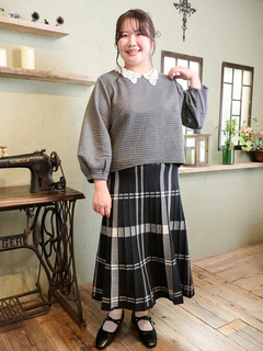 Re-J＆SUPURE(リジェイ＆スプル) |【Komachiコラボ】ふくれジャガードレース襟プルオーバー（セットアップ可）