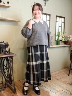 Re-J＆SUPURE(リジェイ＆スプル) |【Komachiコラボ】ふくれジャガードレース襟プルオーバー（セットアップ可）