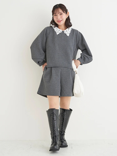 Re-J＆SUPURE(リジェイ＆スプル) |【Komachiコラボ】ふくれジャガードレース襟プルオーバー（セットアップ可）