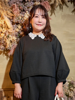 Re-J＆SUPURE(リジェイ＆スプル) |【Komachiコラボ】ふくれジャガードレース襟プルオーバー（セットアップ可）