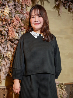 Re-J＆SUPURE(リジェイ＆スプル) |【Komachiコラボ】ふくれジャガードレース襟プルオーバー（セットアップ可）