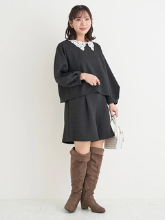 Re-J＆SUPURE(リジェイ＆スプル) |【Komachiコラボ】ふくれジャガードレース襟プルオーバー（セットアップ可）