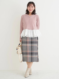 Re-J＆SUPURE(リジェイ＆スプル) |【Komachiコラボ】裾フリルリブカーデ風トップス