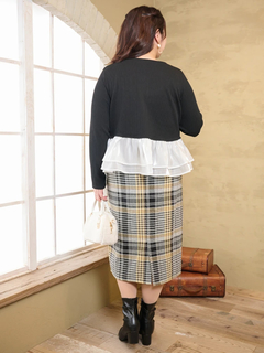 Re-J＆SUPURE(リジェイ＆スプル) |【Komachiコラボ】裾フリルリブカーデ風トップス