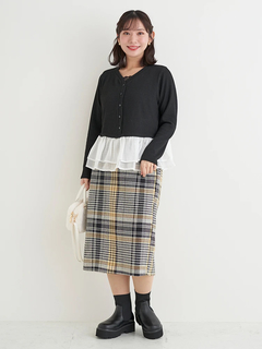 Re-J＆SUPURE(リジェイ＆スプル) |【Komachiコラボ】裾フリルリブカーデ風トップス